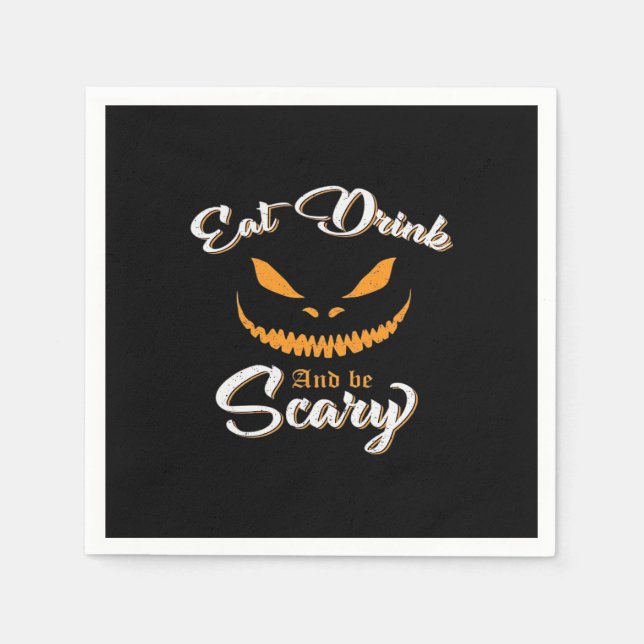 Creepy Pumpkin Monster Halloween Napkin (Front)