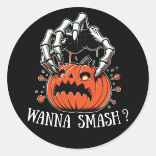 Creepy Pumpkin "Wanna Smash?" Sticker