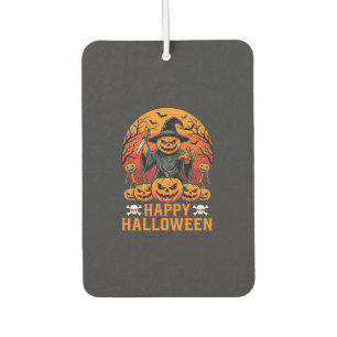 Creepy Pumpkin Witch Happy Halloween Vector Design Car Air Freshener