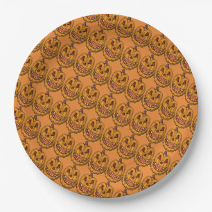 Creepy Pumpkins Paper Plate