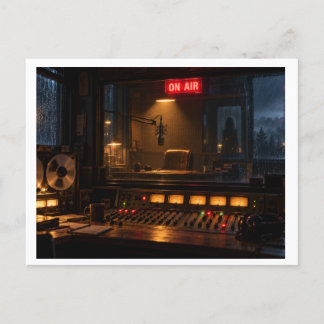 Creepy Radio Station Postcard - Vintage Horror