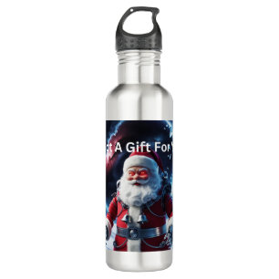 creepy Robot Santa 710 Ml Water Bottle