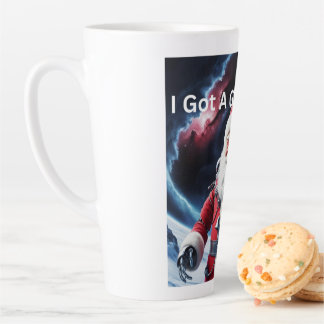 creepy Robot Santa Latte Mug