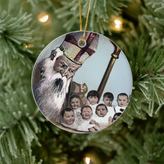 Creepy Santa Ceramic Christmas Ornament (Tree)