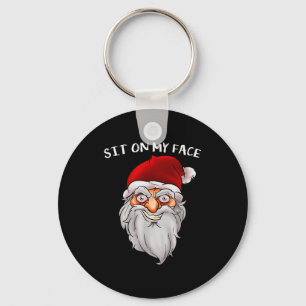 Creepy Santa Christmas -xmas Sit On My Face  Key Ring