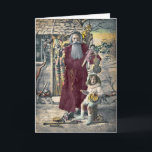 Creepy Santa Victorian Christmas Card<br><div class="desc">Vintage Victorian creepy Santa Christmas card.  High quality,  custom restored vintage image.</div>
