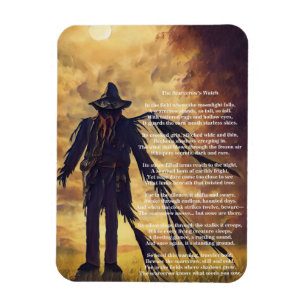 Creepy Scarecrow dark art and poem Magnet