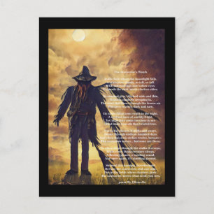 Creepy Scarecrow dark art and poem Postcard