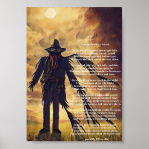 Creepy Scarecrow dark art and poem  Poster
