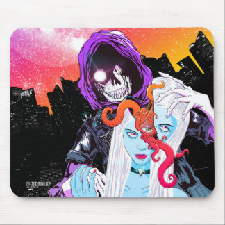 Creepy Scary Barber Skull Mouse Pad
