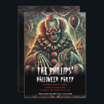 Creepy Scary Carnival Clown Halloween Party Invitation<br><div class="desc">Customise for any event</div>