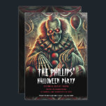Creepy Scary Carnival Clown Halloween Party Invitation<br><div class="desc">Customise for any event</div>