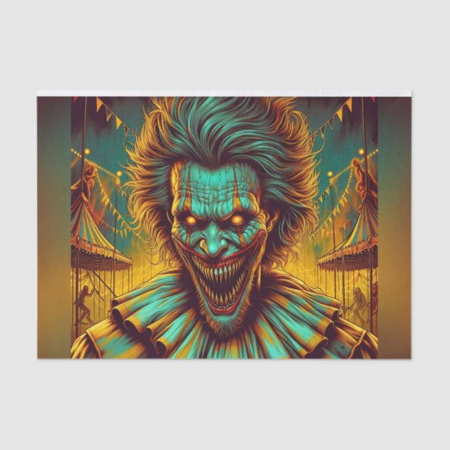 Creepy Scary Clown Decoupage Paper (Front)
