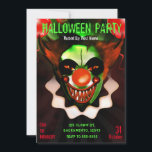 Creepy Scary Evil Clown Halloween Birthday Party Invitation<br><div class="desc">Customise for any event</div>
