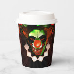 Creepy Scary Evil Clown Halloween Birthday Party Paper Cups<br><div class="desc">Customise with text if desired.</div>