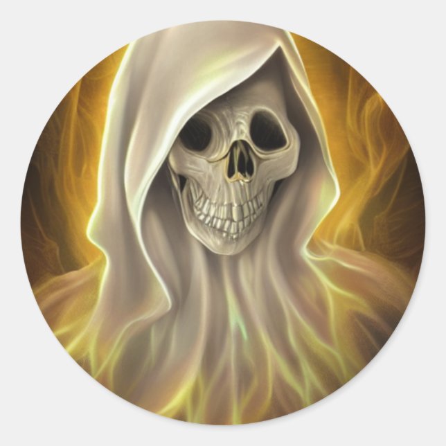 Creepy scary  Ghost Classic Round Sticker (Front)