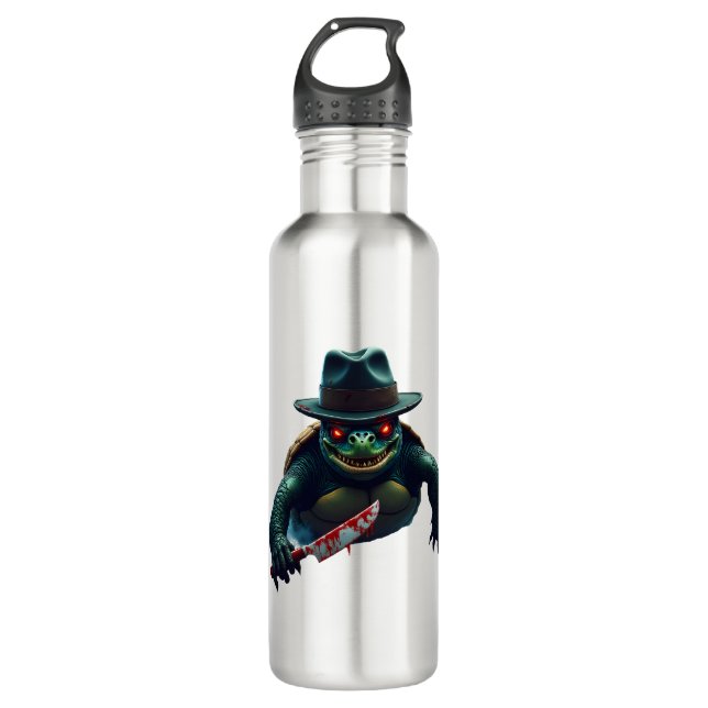 Creepy Scary Halloween Turtle T-Shirt 710 Ml Water Bottle (Front)