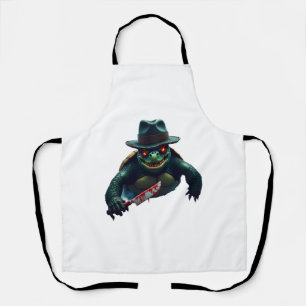 Creepy Scary Halloween Turtle T-Shirt Apron