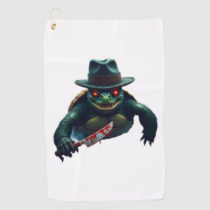 Creepy Scary Halloween Turtle T-Shirt Golf Towel