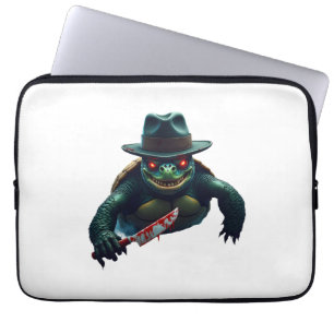 Creepy Scary Halloween Turtle T-Shirt Laptop Sleeve