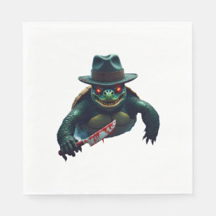 Creepy Scary Halloween Turtle T-Shirt Napkin