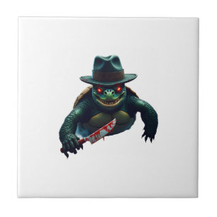 Creepy Scary Halloween Turtle T-Shirt Tile