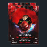 Creepy Scary Killer Clown Halloween Birthday Party Invitation<br><div class="desc">Creepy Scary Killer Clown Halloween Birthday Party Invitations</div>
