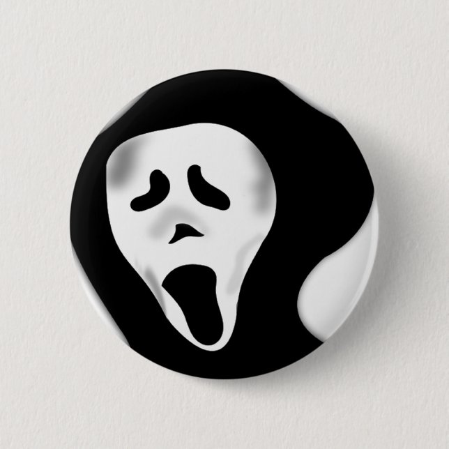 Creepy Scary Screaming Ghostly Ghoul Face 6 Cm Round Badge (Front)