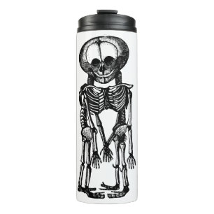 creepy siamese twins skeleton kids anatomy art thermal tumbler