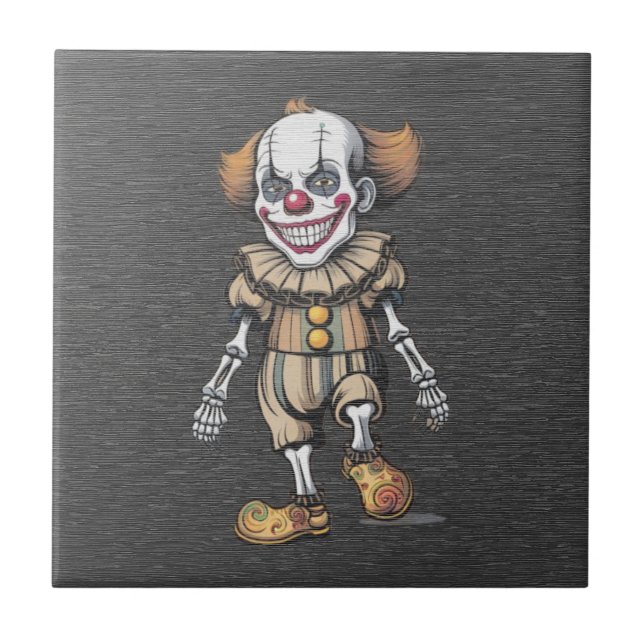 Creepy Skeleton Clown - Vintage Halloween  Tile (Front)