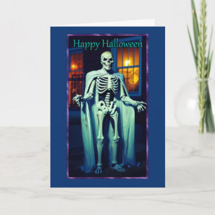 Creepy Skeleton Costume Halloween Card