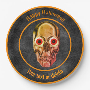 Creepy Skeleton Face Personalised Halloween Paper Plate