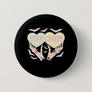 Creepy – Skeleton Hand Holding Hearts Sweet And Sp 6 Cm Round Badge