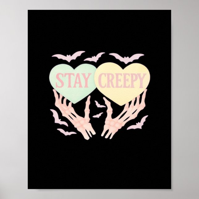 Creepy – Skeleton Hand Holding Hearts Sweet And Sp Poster (Front)