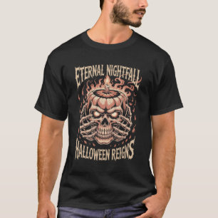 Creepy Skeleton Hands Pumpkin Skull T-Shirt
