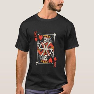 Creepy Skeleton King of Hearts Halloween Playing C T-Shirt