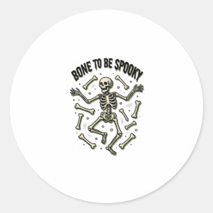 Creepy Skeleton Shirt Vintage Halloween Bones Desi Classic Round Sticker