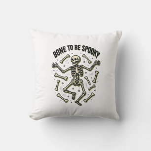 Creepy Skeleton Shirt Vintage Halloween Bones Desi Cushion