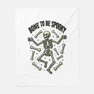 Creepy Skeleton Shirt Vintage Halloween Bones Desi Fleece Blanket