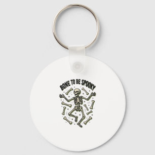 Creepy Skeleton Shirt Vintage Halloween Bones Desi Key Ring
