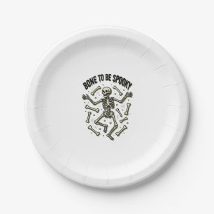 Creepy Skeleton Shirt Vintage Halloween Bones Desi Paper Plate