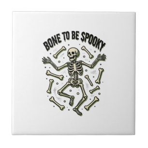 Creepy Skeleton Shirt Vintage Halloween Bones Desi Tile