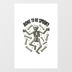 Creepy Skeleton Shirt Vintage Halloween Bones Desi Window Cling