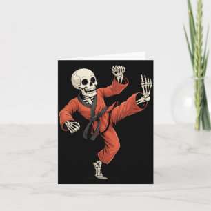 Creepy Skeleton Taekwondo Martial Arts Halloween Card