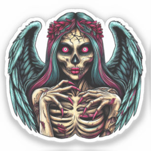 Creepy Skeleton Zombie Angel Dark Fantasy art