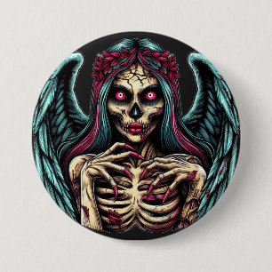 Creepy Skeleton Zombie Angel Dark Fantasy art 7.5 Cm Round Badge