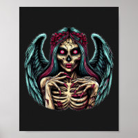 Creepy Skeleton Zombie Angel Dark Fantasy art
