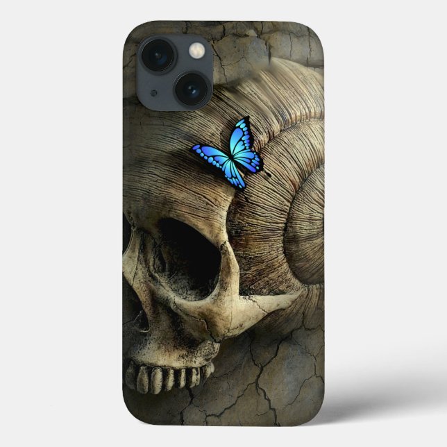 Creepy Skull and Butterfly Case-Mate iPhone Case (Back)