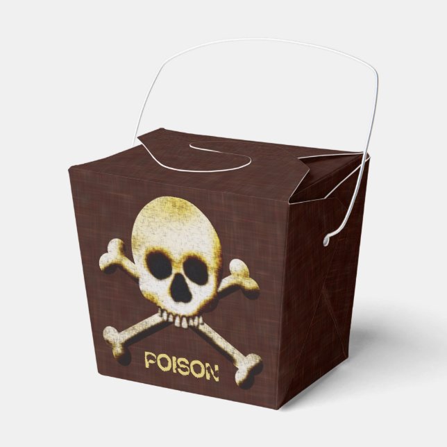 Creepy Skull And Crossbones Halloween Toxic Poison Favour Box (Front Side)