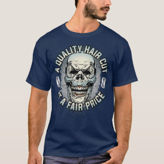 Creepy Skull Barber amp Hairstylist Advertisement T-Shirt